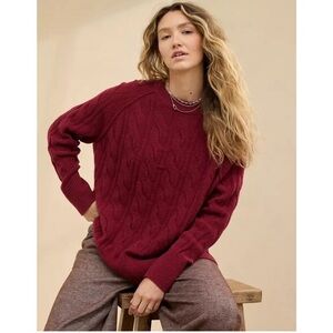 Aerie Unreal Cable Crew Sweater